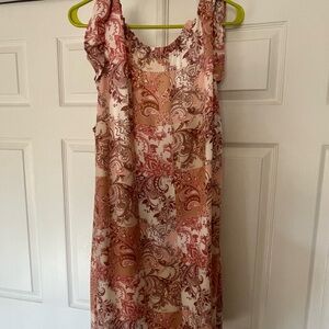 ANDREE BY UNIT Pink and Brown Paisley Mini Dress